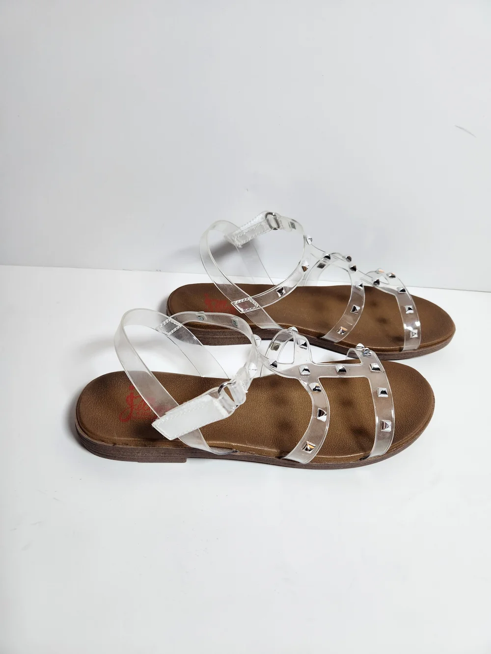 Jellypop Girl's Clear Silver Studded Sandals